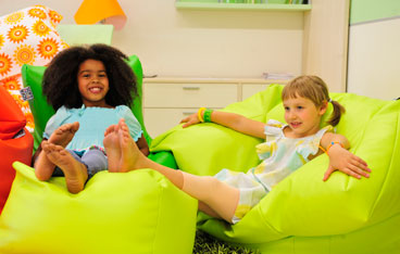 Beanbag chair with footrest for kids and big