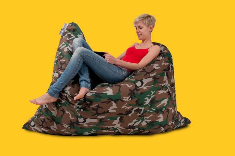 Sofa Soft Softò Army - The big rectangular beanbag cushion in camouflage fabric